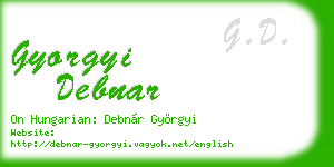 gyorgyi debnar business card